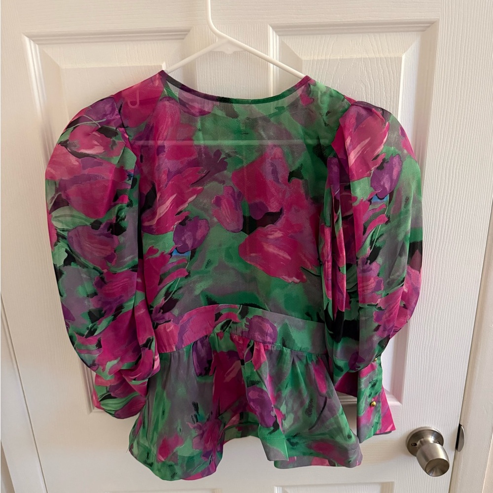Floral Green and Pink Women's Top